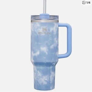 Stanley Sky Blue Tie Dye 40 oz.  Tumbler with Handle and Straw